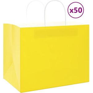 vidaXL Paper Carrier Bags - 50 pcs, Yellow, 32x22x24 cm - Paper Bags vidaXL Paper Carrier Bags - 50 pcs, Yellow, 32x22x24 cm - Paper Bags