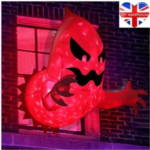 FLEMYE Halloween Inflatables Blow Up Ghost with LED Light Indoor/Outdoor Yard Decor FLEMYE Halloween Inflatables Blow Up Ghost with LED Light Indoor/Outdoor Yard Decor