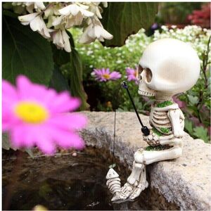 FLEMYE Halloween Mini Skeleton Fishing Garden Home Decoration Resin Statues Ornaments FLEMYE Halloween Mini Skeleton Fishing Garden Home Decoration Resin Statues Ornaments