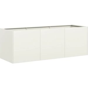 vidaXL White 120x40x40 cm Steel Garden Raised Planter - Garden Planter vidaXL White 120x40x40 cm Steel Garden Raised Planter - Garden Planter