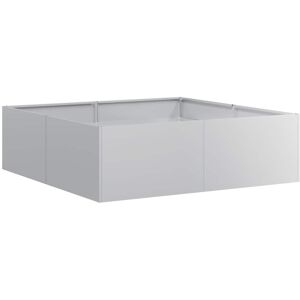 vidaXL Galvanized Steel 100x100x30 cm Planter - Outdoor Garden Pot vidaXL Galvanized Steel 100x100x30 cm Planter - Outdoor Garden Pot