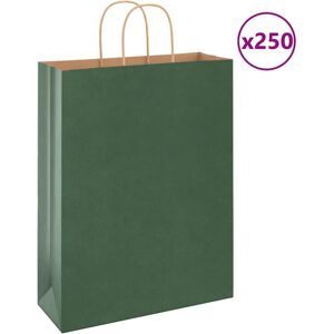 vidaXL Green Kraft Paper Bags 250 pcs - Paper Bags vidaXL Green Kraft Paper Bags 250 pcs - Paper Bags