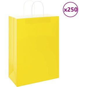 vidaXL Yellow Kraft Paper Bags 250 pcs - Paper Bags vidaXL Yellow Kraft Paper Bags 250 pcs - Paper Bags