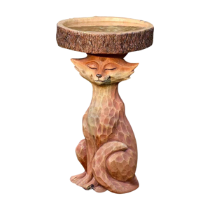 Spactz Resin Sculpture Bird Feeders, Carved Bath, A Spactz Resin Sculpture Bird Feeders, Carved Bath, A