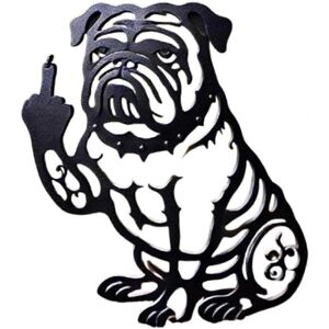 Unbranded (2PCS) Funny Bulldog Metal Garden Decor, French Middle Finger Bulldog Metal Deco Unbranded (2PCS) Funny Bulldog Metal Garden Decor, French Middle Finger Bulldog Metal Deco