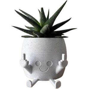 Unbranded (1 Pcs) Smiling Plant Pot with Middle Fingers Up,Cute Middle Finger Happy Plante Unbranded (1 Pcs) Smiling Plant Pot with Middle Fingers Up,Cute Middle Finger Happy Plante