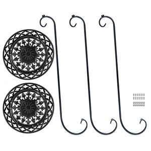 GreenZech (Black) Plant Pot Stand Flower Storage Rack Metal Floor Standing Shelf Garden De GreenZech (Black) Plant Pot Stand Flower Storage Rack Metal Floor Standing Shelf Garden De