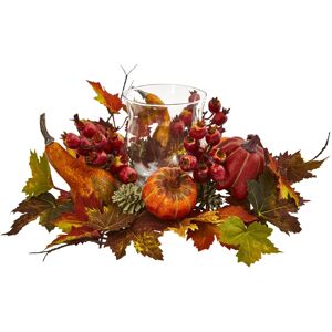 S?ed?? f?s??? Nearly Natural Pumpkin, Gourd, Berry and Maple Leaf Artificial Arrangement Cande S?ed?? f?s??? Nearly Natural Pumpkin, Gourd, Berry and Maple Leaf Artificial Arrangement Cande