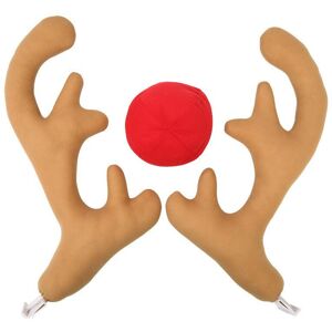 Unbranded (Brown) Decoration Christmas Car Reindeer Antlers Set Ornaments Red Nose Xmas Be Unbranded (Brown) Decoration Christmas Car Reindeer Antlers Set Ornaments Red Nose Xmas Be