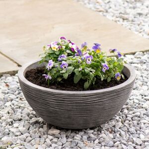 Strata Amalfi Grey Round Bowl Planter - Stone Effect, 39.5cm Dia x 17cm Height - Lightw Strata Amalfi Grey Round Bowl Planter - Stone Effect, 39.5cm Dia x 17cm Height - Lightw