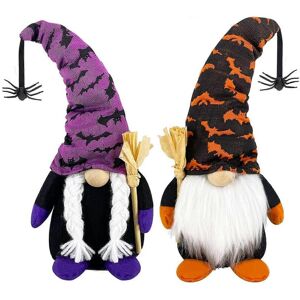 Unbranded Set of 2 Witch Gnomes Plush Halloween Decorations with Spider Bat Ornaments Scan Unbranded Set of 2 Witch Gnomes Plush Halloween Decorations with Spider Bat Ornaments Scan
