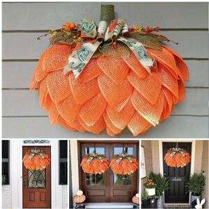 TOPSRJYL (Orange, 45x45cm) Wreath Creative Pumpkin Door Wreath Gift TOPSRJYL (Orange, 45x45cm) Wreath Creative Pumpkin Door Wreath Gift