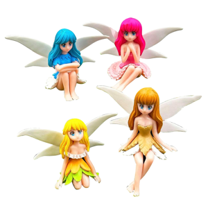 Melitt Miniature Fairy Figurines - 4Pcs Small Flower Fairies Ornaments Resin Mini Tiny Melitt Miniature Fairy Figurines - 4Pcs Small Flower Fairies Ornaments Resin Mini Tiny