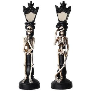 Kikidex (As show, One size) Halloween Resin Ornament,Skeleton Street Lamp1pair-black Kikidex (As show, One size) Halloween Resin Ornament,Skeleton Street Lamp1pair-black