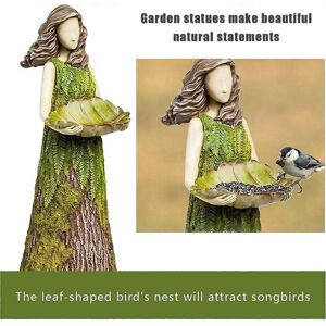 Unbranded (As show, One size) Fairy Garden Statue with Bird Feeder Statuary Sculpture Lawn Unbranded (As show, One size) Fairy Garden Statue with Bird Feeder Statuary Sculpture Lawn