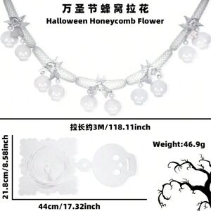 Gaatpot (skull white) Halloween Honeycomb Pendant Flower Spider Bat Party Banner Ghost F Gaatpot (skull white) Halloween Honeycomb Pendant Flower Spider Bat Party Banner Ghost F