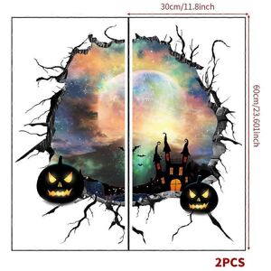 Unbranded (As show, One size) 1 Pack 3D Halloween Wall Decals Pumpkin Castle Wall removabl Unbranded (As show, One size) 1 Pack 3D Halloween Wall Decals Pumpkin Castle Wall removabl
