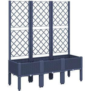 (grey, 120 x 40 x 142 cm) vidaXL Garden Planter with Trellis Patio Flower Pot Pl (grey, 120 x 40 x 142 cm) vidaXL Garden Planter with Trellis Patio Flower Pot Pl