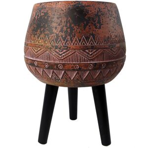 Leaf 44cm x 30cm Large Zaturn Planter Brown / Black with Legs Large Leaf 44cm x 30cm Large Zaturn Planter Brown / Black with Legs Large