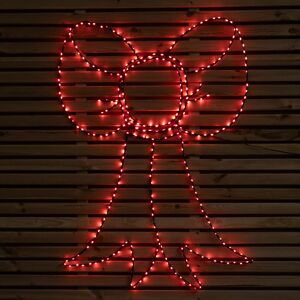 Premier 1m x 75cm Light up Christmas Bow Decoration with 315 Twinkling Red LEDs Premier 1m x 75cm Light up Christmas Bow Decoration with 315 Twinkling Red LEDs