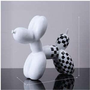 Unbranded (White Checker) Balloon Contemporary Dog Resin Statue For Living Room Bar Table Unbranded (White Checker) Balloon Contemporary Dog Resin Statue For Living Room Bar Table