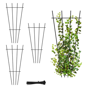 Semoic 4 Pcs Garden Trellis, 16inch Plant Support with 40 Semoic 4 Pcs Garden Trellis, 16inch Plant Support with 40