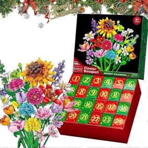 BEBETTER Flower Bouquet Blocks Christmas Advent Calendar 2025, Xmas 24 Days Sunflower Bou BEBETTER Flower Bouquet Blocks Christmas Advent Calendar 2025, Xmas 24 Days Sunflower Bou