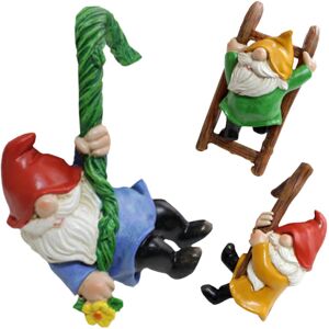 Unbranded Miniature Garden Gnome Hanging Figurines Outdoor Resin Statues for Tree Decorati Unbranded Miniature Garden Gnome Hanging Figurines Outdoor Resin Statues for Tree Decorati