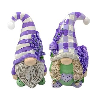 Unbranded Gnome Resin Figures for Garden Decor - Miniature Lavender Dwarf Statues for Pati Unbranded Gnome Resin Figures for Garden Decor - Miniature Lavender Dwarf Statues for Pati