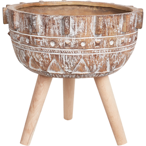 Beliani Elevated Plant Pot ASPLENIUM 37 cm Light Brown Beliani Elevated Plant Pot ASPLENIUM 37 cm Light Brown