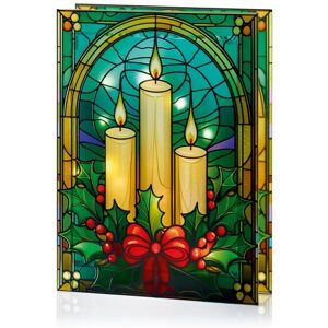 Premier - Battery Operated Lit Glass Candles Table Top 50 Warm White LEDs - 21x2 Premier - Battery Operated Lit Glass Candles Table Top 50 Warm White LEDs - 21x2