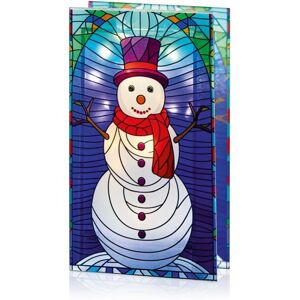 Premier - Battery Operated Lit Snowman Glass Table Top 50 Warm White LEDs - 21x1 Premier - Battery Operated Lit Snowman Glass Table Top 50 Warm White LEDs - 21x1