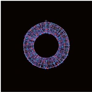 Premier - White Wreath With Rainbow LEDs - 600 Bulb 45cm Premier - White Wreath With Rainbow LEDs - 600 Bulb 45cm