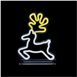 Premier - Reindeer Design Table Top Lit Neon Sign - 25cm Premier - Reindeer Design Table Top Lit Neon Sign - 25cm