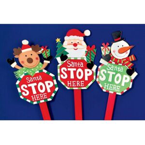 Premier - Santa Stop Here Sign Santa/Snowman/Reindeer - 90cm Premier - Santa Stop Here Sign Santa/Snowman/Reindeer - 90cm