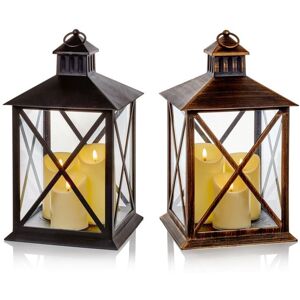 Premier - Lantern With 3 Flickabright Candles - 40cm Premier - Lantern With 3 Flickabright Candles - 40cm