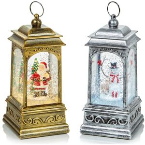 Premier - Glitter Spinner Lantern Santa Snowman - 21cm Premier - Glitter Spinner Lantern Santa Snowman - 21cm
