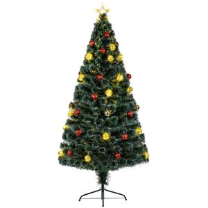 Premier - Green Fibre Optic Tree With Pin Wire LED Baubles - 1.8m Premier - Green Fibre Optic Tree With Pin Wire LED Baubles - 1.8m