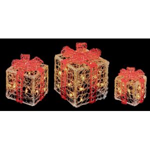 Premier - Acrylic Clear Red Parcels with White LEDS - 3 piece Premier - Acrylic Clear Red Parcels with White LEDS - 3 piece