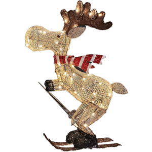 Unbranded 30cm Christmas Figure LED Skiing Moose Garden Decoration Outdoor Ornament Unbranded 30cm Christmas Figure LED Skiing Moose Garden Decoration Outdoor Ornament