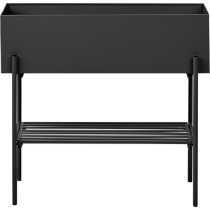 Beliani Elevated Plant Pot VINCA Metal 70 cm Black Beliani Elevated Plant Pot VINCA Metal 70 cm Black