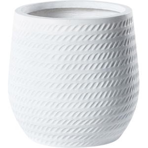 Beliani Off-white Fibre Clay Round Plant Pot - Outdoor & Indoor Beliani Off-white Fibre Clay Round Plant Pot - Outdoor & Indoor