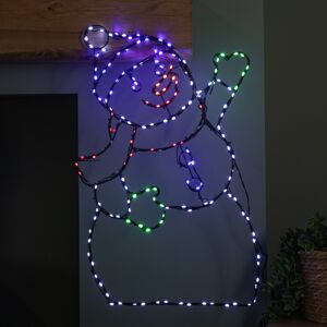 Premier 60cm x 38cm Light up FlexiBrights Christmas Snowman with 177 Multi-Coloured LEDs Premier 60cm x 38cm Light up FlexiBrights Christmas Snowman with 177 Multi-Coloured LEDs