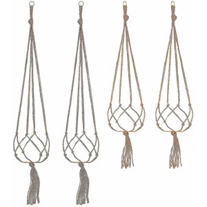 Unbranded Set of 4 macrame hanging flower pot holders, garden decoration (2 of 105 cm and Unbranded Set of 4 macrame hanging flower pot holders, garden decoration (2 of 105 cm and