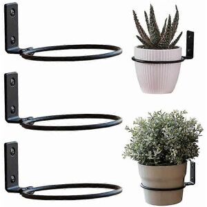 Unbranded Set of 3 Wall Mounted Flower Pot Holders with Metal Ring and Screws for Gardens, Unbranded Set of 3 Wall Mounted Flower Pot Holders with Metal Ring and Screws for Gardens,