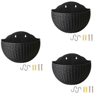 Unbranded Black wall-mounted flower pots, wall-mounted flower pots, semi-circular flower p Unbranded Black wall-mounted flower pots, wall-mounted flower pots, semi-circular flower p