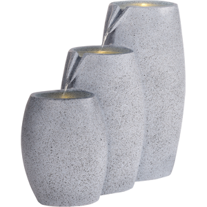 Beliani Arkle Garden Fountain - Modern Gray Waterfall Decor Beliani Arkle Garden Fountain - Modern Gray Waterfall Decor