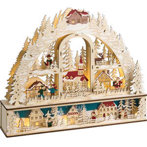 Beliani Christmas Decoration LED NORSJO 36 cm Light Brown Beliani Christmas Decoration LED NORSJO 36 cm Light Brown