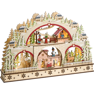 Beliani Christmas Decoration LED SELURA 30 cm Light Brown Beliani Christmas Decoration LED SELURA 30 cm Light Brown