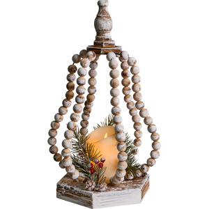 Beliani Christmas Decoration LED PETRUMA 40 cm Light Brown Beliani Christmas Decoration LED PETRUMA 40 cm Light Brown